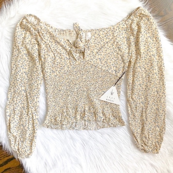 LOST+WANDER Tops - LOST + WANDER Sweet Floral Print Top YELLOW SMALL